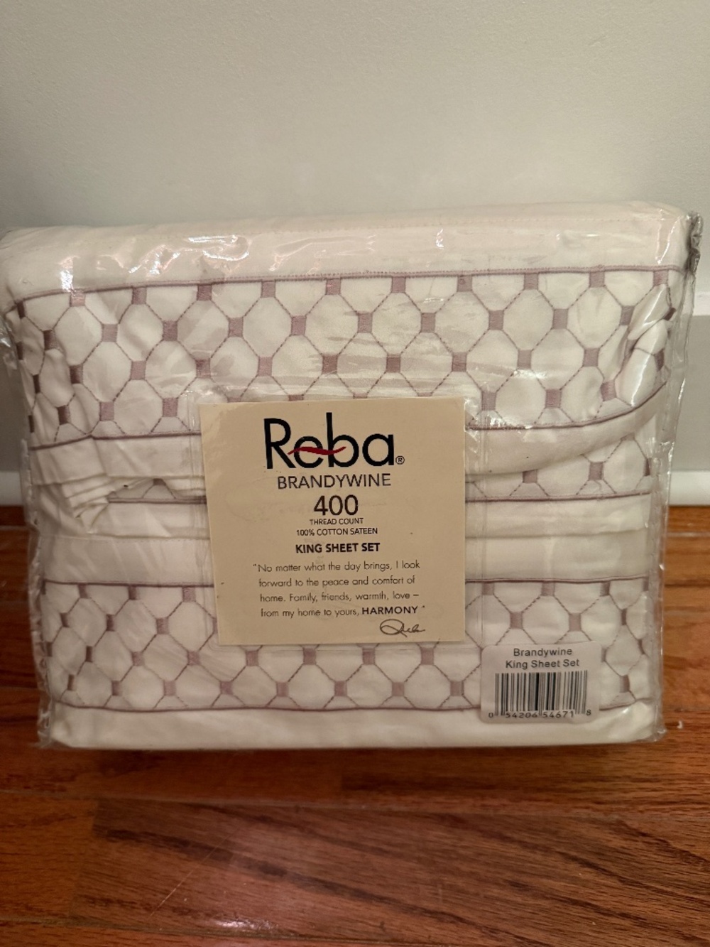 Reba 400 count cotton king sheet set brand new in box